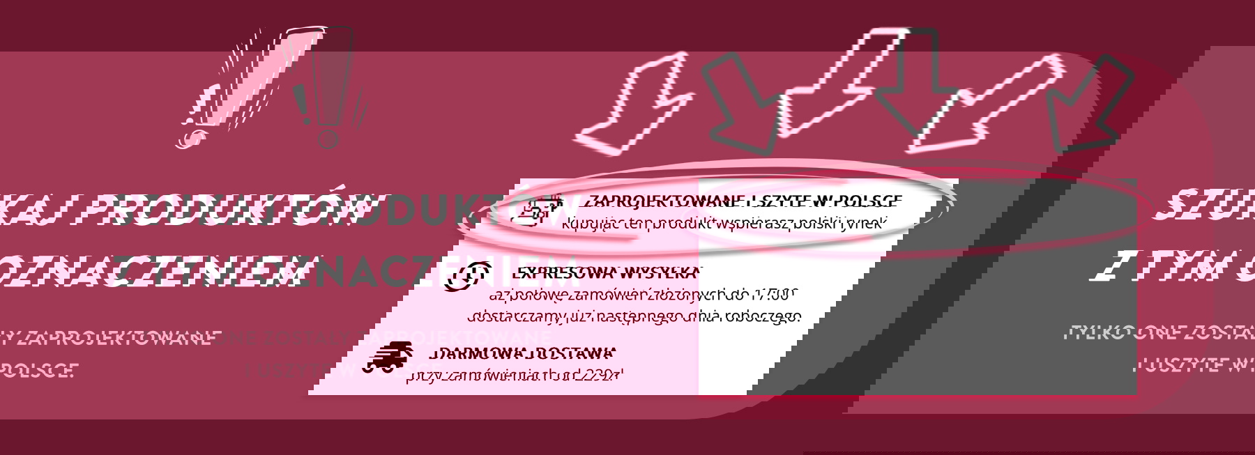 Szukaj produktów z takim oznaczeniem. Zaprojektowane i szyte w Polsce. Kupując ten produkt wspierasz polski rynek. Expresowa Wysyłka. Kup do 16:00 - dostawa jutro. Darmowa Dostawa przy zamówieniach od 200zł